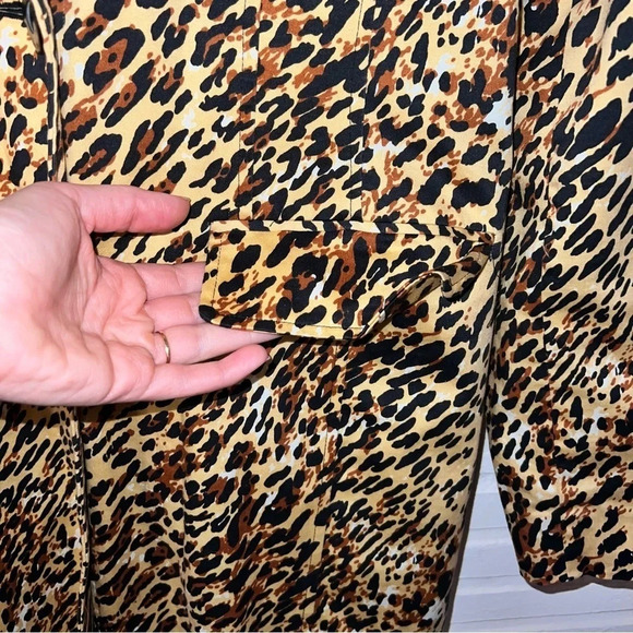 Worthington Brown Leopard Print Cotton Trench Overcoat , Women’s Size Small - Picture 7 of 9